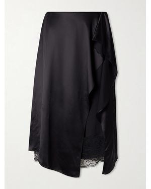 Acne Studios Ruffled Satin Midi Skirt - Blue