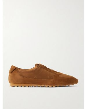 Aeyde Uma Suede And Satin Sneakers - Braun