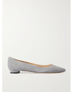 Manolo Blahnik Bb Ballerinas Aus Veloursleder - Grau