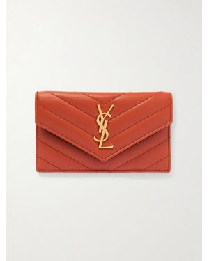 Saint Laurent Cassandre Portemonnaie Aus Matelassé-Leder - Rot