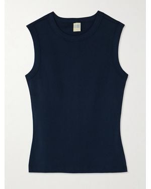 Flore Flore Esmé Ribbed Organic Cotton-Jersey Tank - Blau