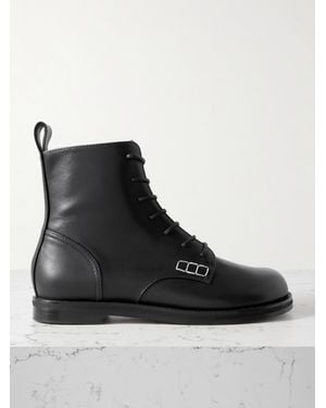 JW Anderson Loafer Leather Ankle Boots - Black