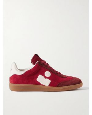 Isabel Marant Bryce Leather-Trimmed Suede Sneakers - Red