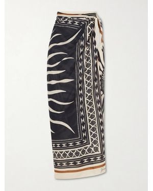 Johanna Ortiz Golden Horizon Printed Cotton Pareo - White