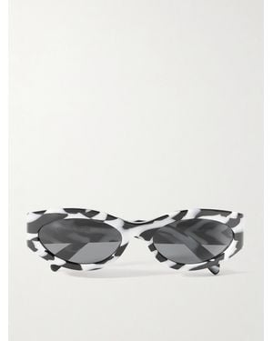 Celine Monochroms Cat-Eye Zebra-Print Acetate Sunglasses - Metallic