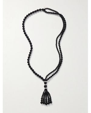Le Sundial Venice Opera Tasselled Onyx And Necklace - Blue