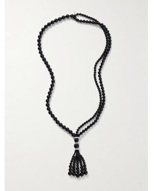 Le Sundial Venice Opera Tasselled Onyx And Necklace - Blue