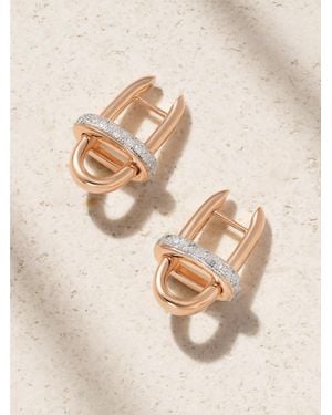 Pomellato Iconica Rhodium-Plated 18-Karat Rose Diamond Hoop Earrings - Natural