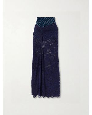 Rabanne Lace Maxi Skirt - Blue