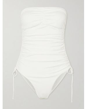 Melissa Odabash Sydney Strapless Ruched Swimsuit - White
