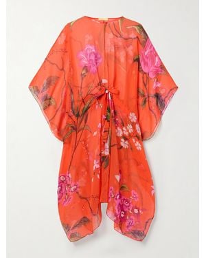 Erdem Floral-Print Cotton And Silk-Blend Mini Dress - Red