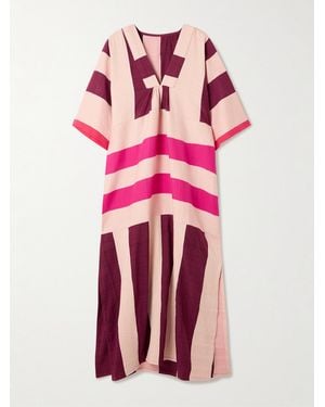 lemlem Edna Paneled Cotton Maxi Dress - Rose