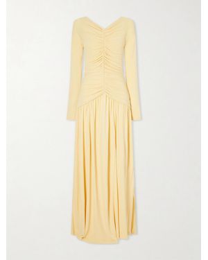 La Ligne Ruched Jersey Maxi Dress - Metallic