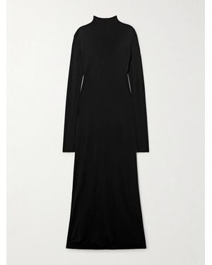 KHAITE Norla Jersey Turtleneck Gown - Black