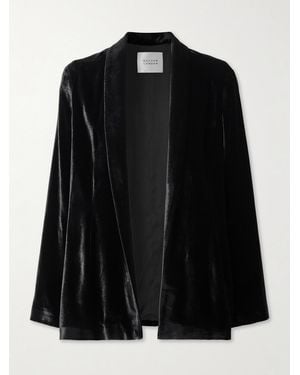 Galvan London Julianne Velvet Blazer - Black