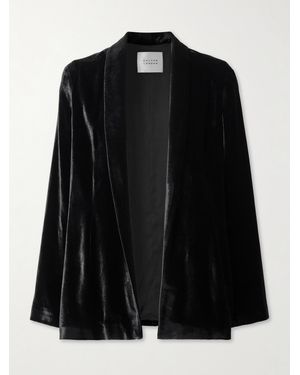 Galvan London Julianne Velvet Blazer - Black