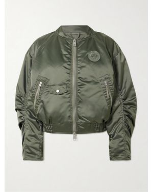 Canada Goose Jade Appliquéd Ruched Padded Satin Bomber Jacket - Green