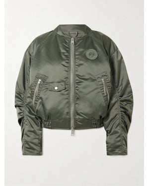 Canada Goose Jade Bomberjacke Aus Satin Mit Raffungen Und Applikation - Grün