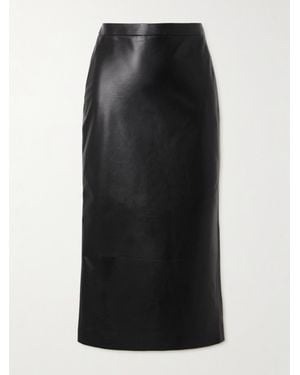 Givenchy Panelled Leather Midi Skirt - Black