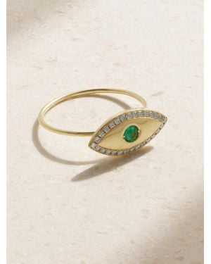Jennifer Meyer Medium Evil Eye 18-Karat, Diamond And Emerald Ring - Natural