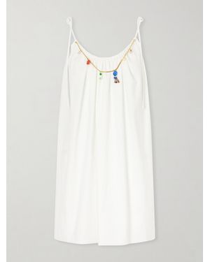 Stella McCartney Embellished Cotton Mini Dress - White