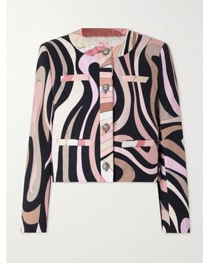 PUCCI Printed Cotton-Blend Gabardine Jacket - Black