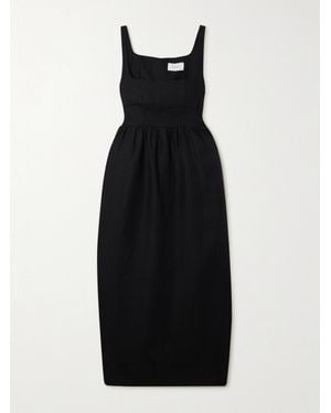 Bondi Born Net Sustain Delphi Organic Linen Midi Dress - Black