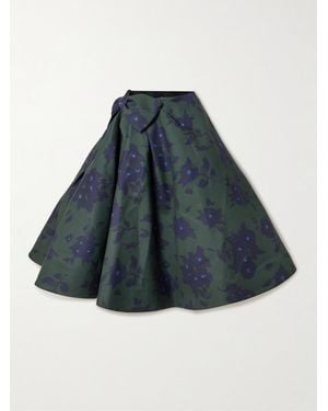 ShuShu/Tong Midirock Aus Baumwolle Mit Blumenprint Und Schleife - Blau