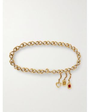 Saint Laurent Tone And Resin Chain Belt - Metallic