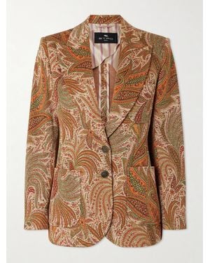 Etro Jacquard-Knit Blazer - Brown