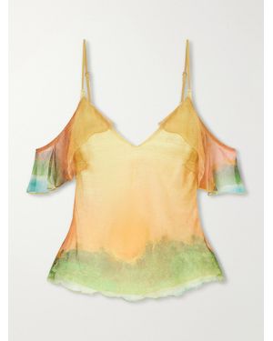 Donde Esteban Formentera Silk-Chiffon Tank - Yellow