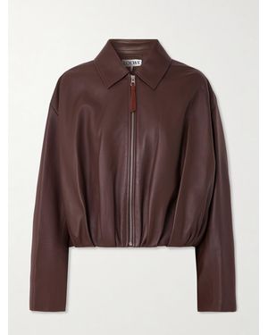 Loewe Balloon Leather Jacket - Brown