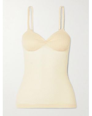 Victoria Beckham Pointelle-Knit Cotton-Blend Camisole - Natural