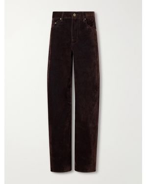 OSSOU Rider Cotton-Blend Velvet Low-Rise Wide-Leg Jeans - Black