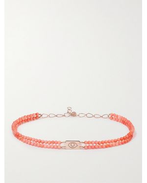 Diane Kordas Id 14-Karat Rose, Bead And Diamond Choker - Metallic