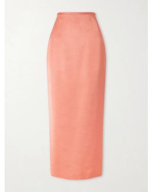 KHAITE Winton Satin Midi Skirt - Pink