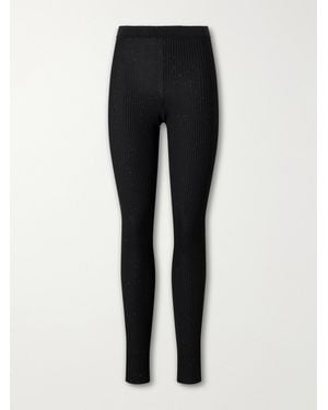 Tom Ford Ribbed Lurex Leggings - Black