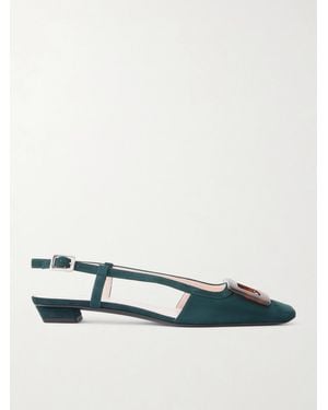 Roger Vivier Belle Vivier 25 Suede Slingback Court Shoes - Green