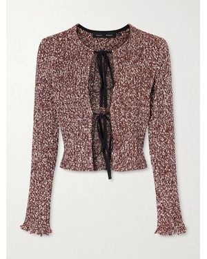 Proenza Schouler Colette Tie-Front Cotton-Blend Bouclé Cardigan - Pink