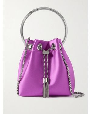 Jimmy Choo Bon Bon Satin Bucket Bag - Purple