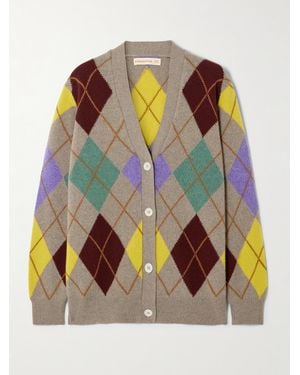 &Daughter Argyle Wool Cardigan - Multicolour