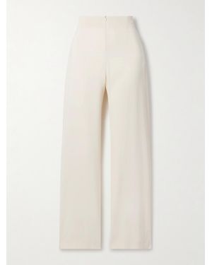 Cortana Asa Linen-Blend Crepe Straight-Leg Trousers - White