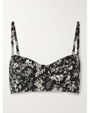 Ulla Johnson Zahara Bedrucktes Balconette-Bikini-Oberteil Mit Bügeln - Schwarz