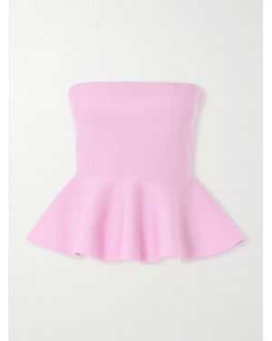 High Sport Eric Strapless Wool-Blend Peplum Top - Pink