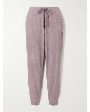 Alo Yoga Muse Brushed Ribbed-Jersey Track Pants - Purple