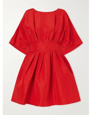 Carolina Herrera Pleated Silk-Faille Mini Dress - Red