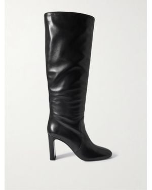 Stuart Weitzman Babette Tubo Leather Knee Boots - Black
