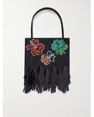 Marni Sequin-Embellished Satin Tote Bag - Black