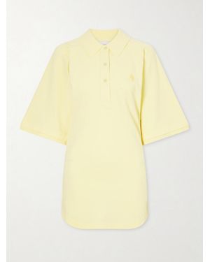 The Attico Logo-Embroidered Cotton-Piqué Mini Dress - Yellow