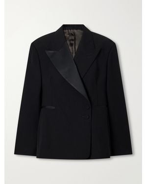 Wales Bonner Gallery Satin-Trimmed Wool-Twill Jacket - Black